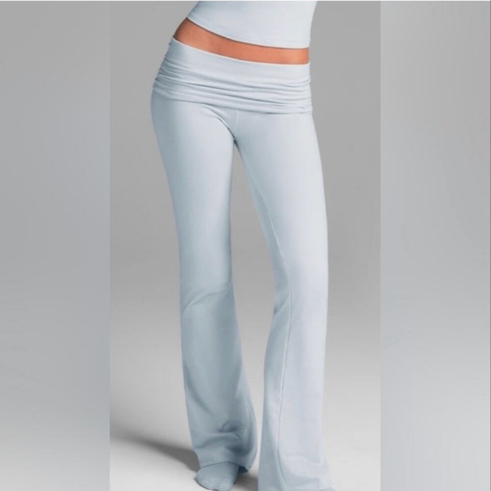 SKIMS Soft Lounge Foldover Pants in Light Blue Womens Size XL *EUC